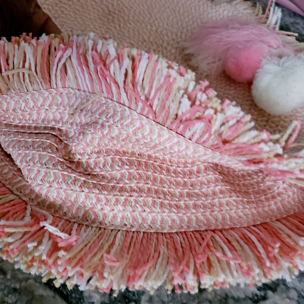 Most Wanted Design By Carlos Souza Women's Circle Straw Bag, Pink NWT - Picture 4 of 13